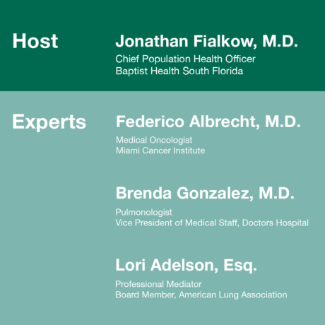 Host | Jonathan Fialkow, M.D. | Experts | Federico Albrecht, M.D. | Brenda Gonzalez, M.D. | Lori Adelson, Esq.